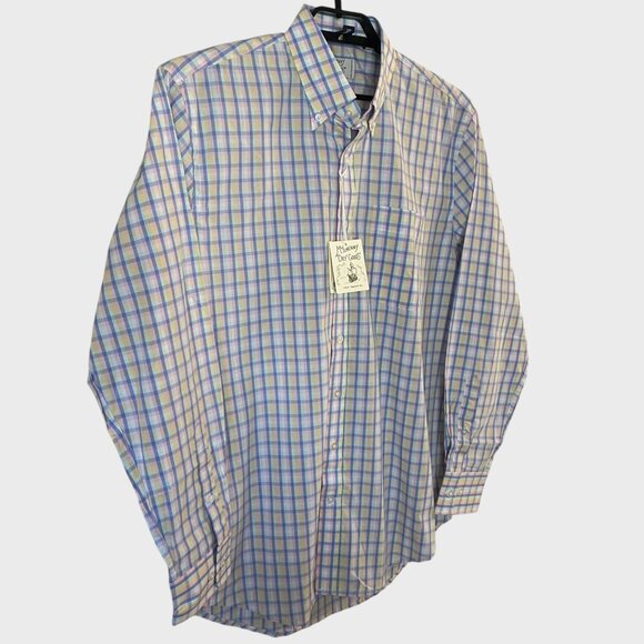McILHenny Pastel Multi-Check Button-Down Shirt Men's Medium Business-Casual New - Picture 3 of 15